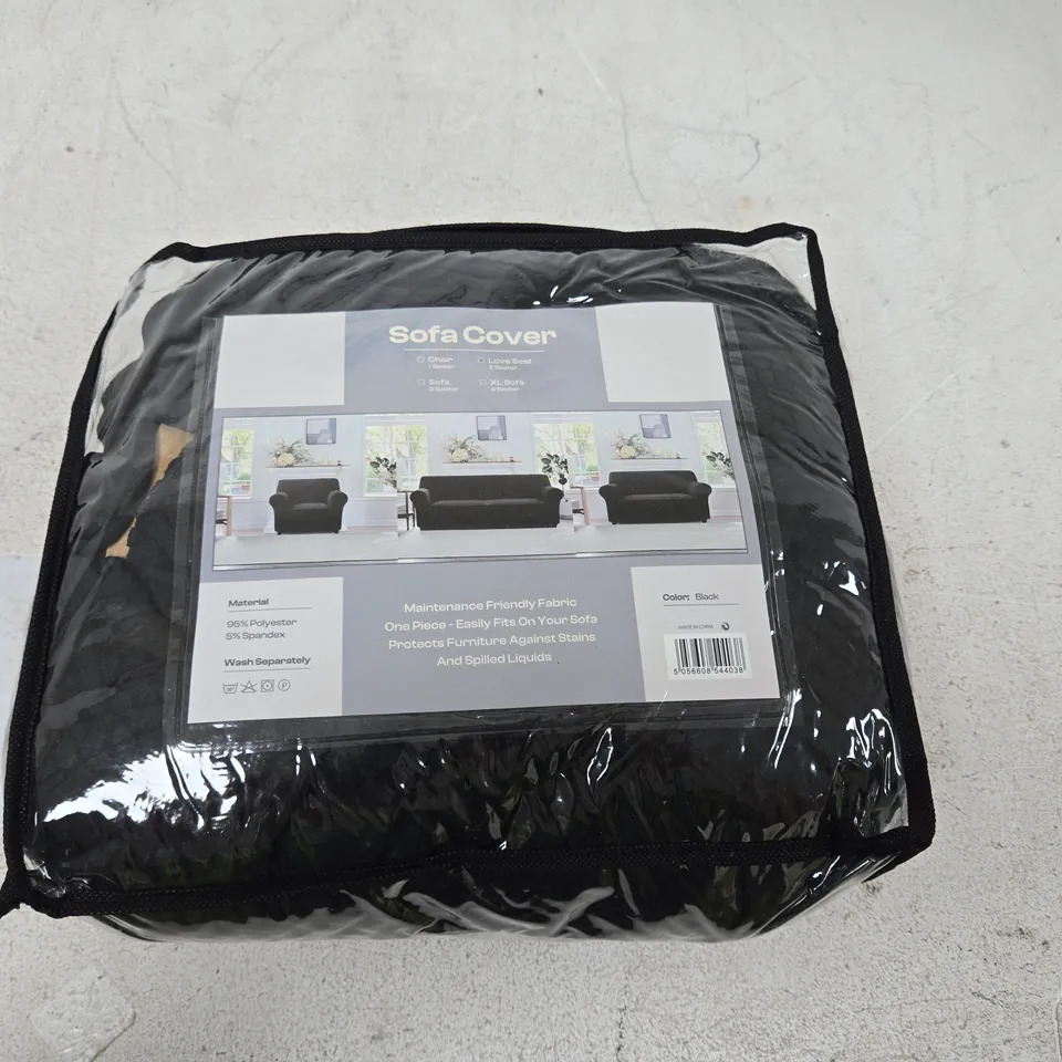 SOFA COVER – BLACK, ONE-PIECE (50% POLYESTER, 50% SPANDEX)