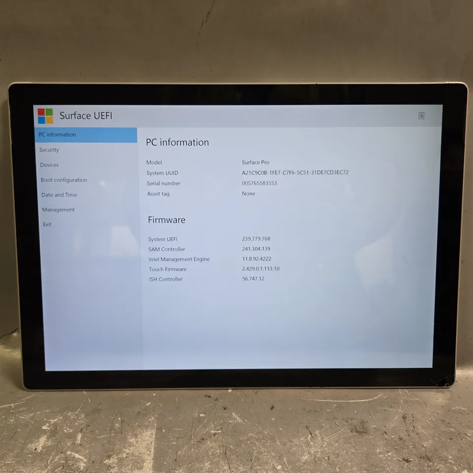 MICROSOFT SURFACE PRO 5