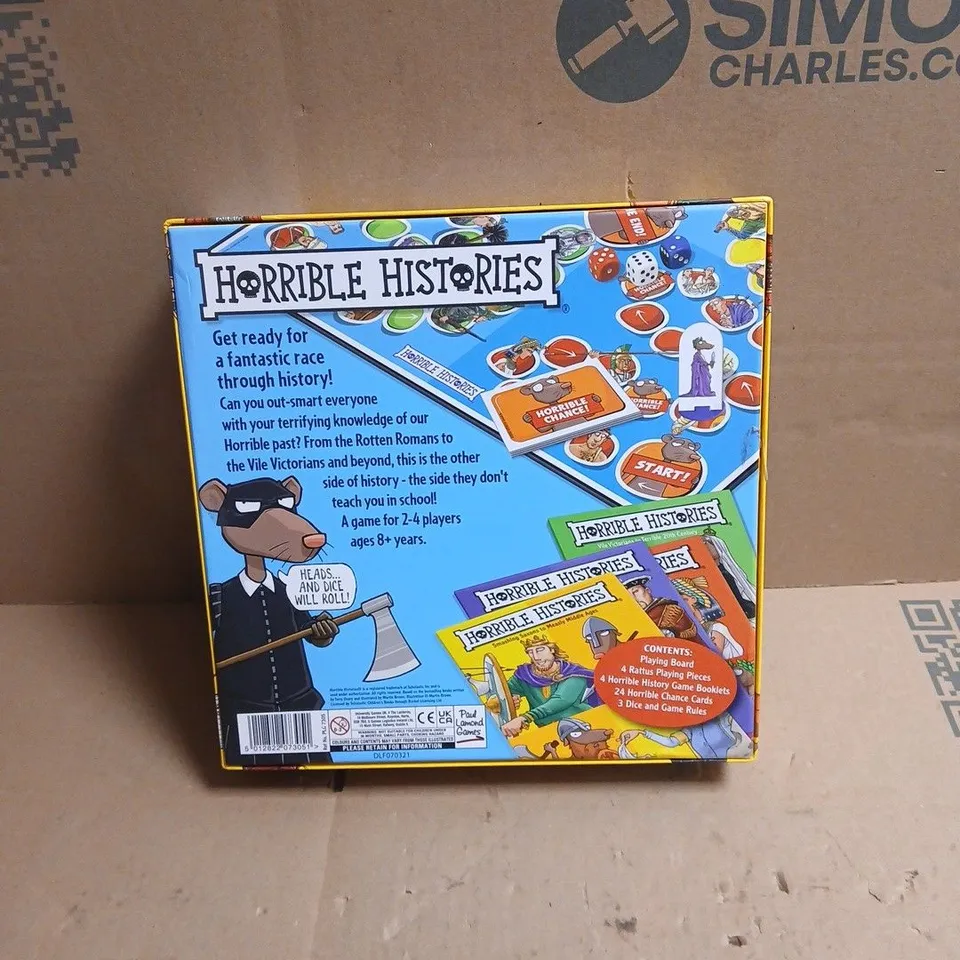 HORRIBLE HISTORIES THE BOARD GAME 2 - 4 PLAYERS AGES 8+ BOXED