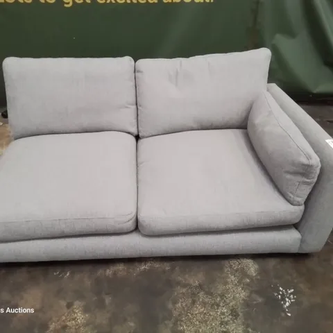 QUALITY BRITISH DESIGNER LOUNGE Co. TWO SEATER SECTION GREY FABRIC