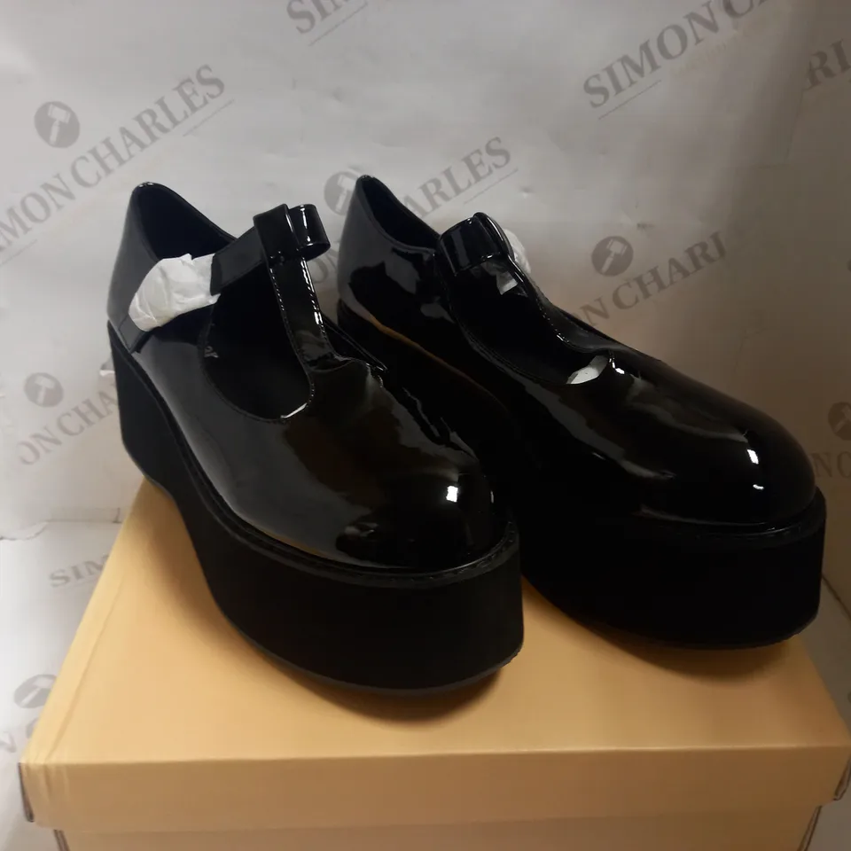 KOI VEGAN MORENO BLACK PLATFORM MARY JANES - SIZE 10 