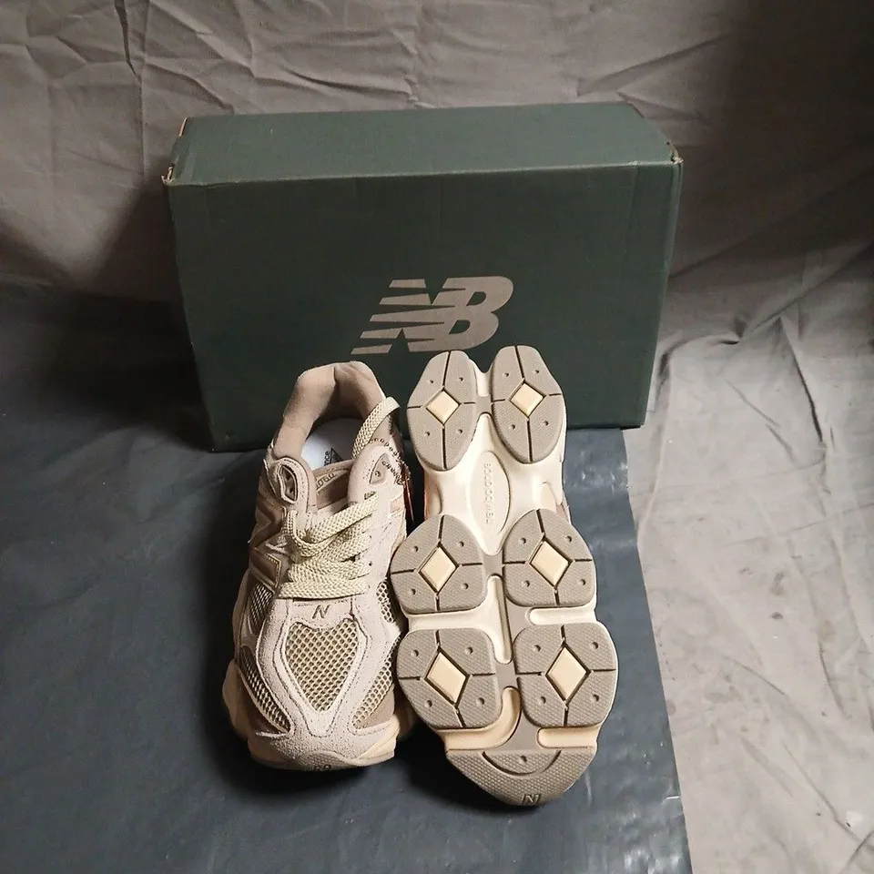 NEW BALANCE BEIGE MESH RUNNER TRAINERS – WITH BOX - UK 6 