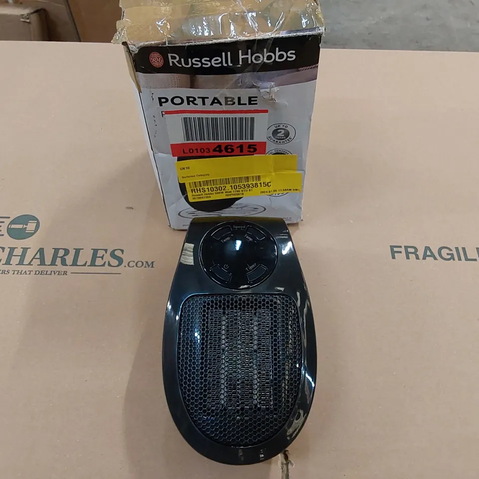 BOXED RUSSELL HOBBS 500W 1706 PORTABLE PLUG IN HEATER (1 BOX)