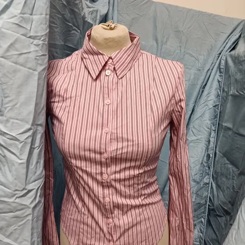 BERSHKA PINK STRIPED SHIRT β WOMEN'S BUTTON-DOWN (EU S)
