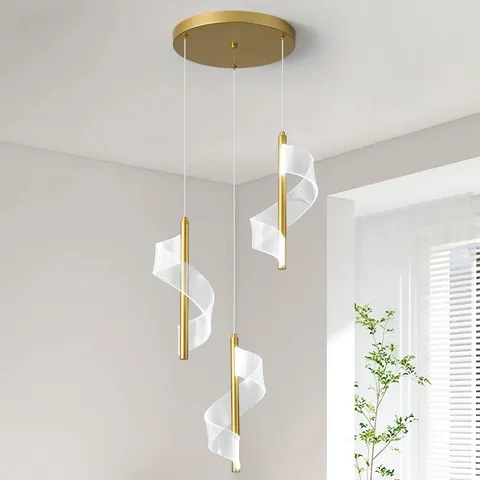 BOXED FAIRMONT PARK 3-LIGHT LED GOLD CLUSTER PENDANT LIGHT (1 BOX)
