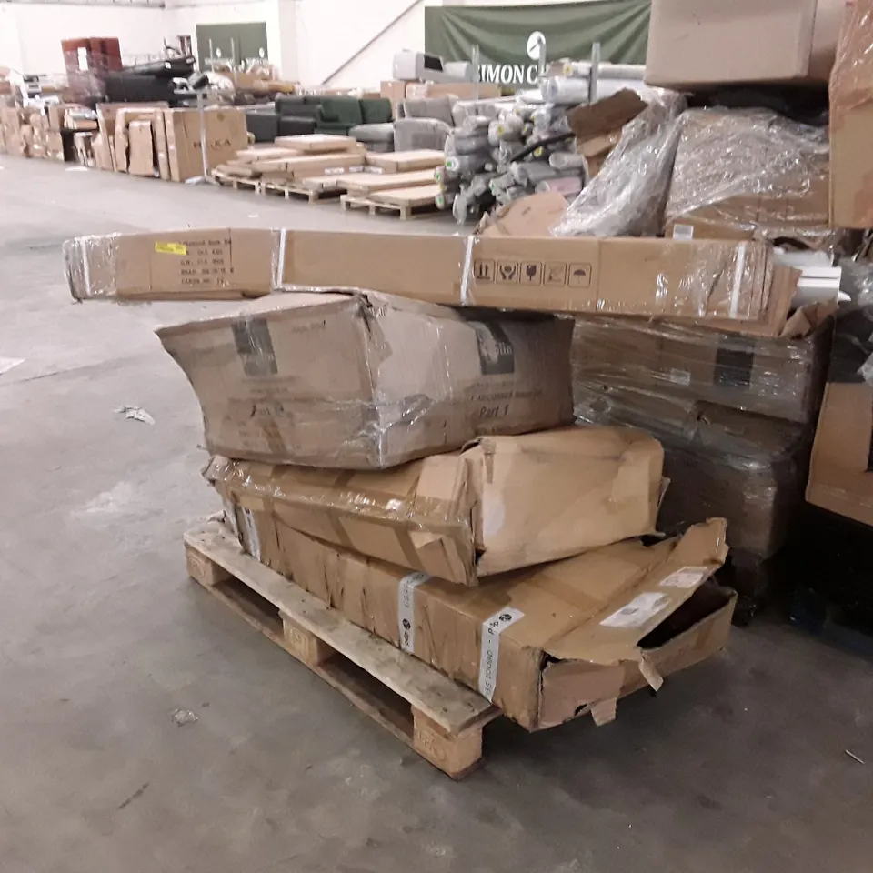 PALLET OF ASSORTED FLAT PACK FURNITURE PARTS & INCOMPLETE SETS