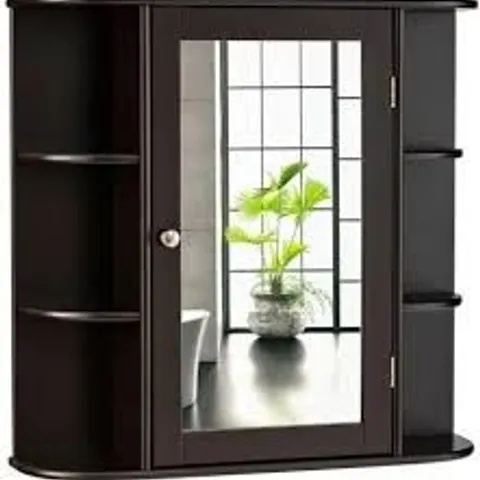 BOXED COSTWAY BATHROOM MIRROR WITH CABINET 66 X 16.7 X 63 CM BROWN