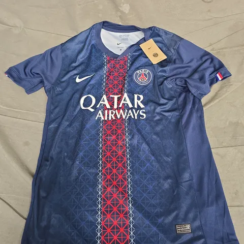 PSG NIKE DRI-FIT FOOTBALL SHIRT – PARIS LOS ANGELES EDITION QATAR AIRWAYS SPONSOR, SIZE L
