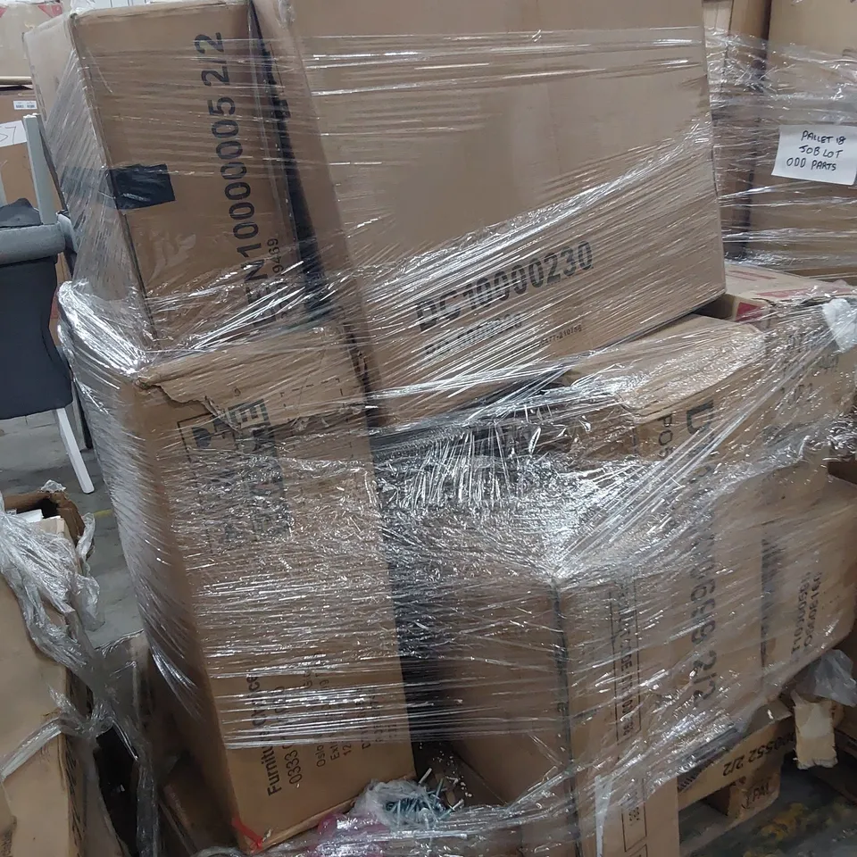 PALLET OF ASSORTED BOXED DINING TABLE PARTS 