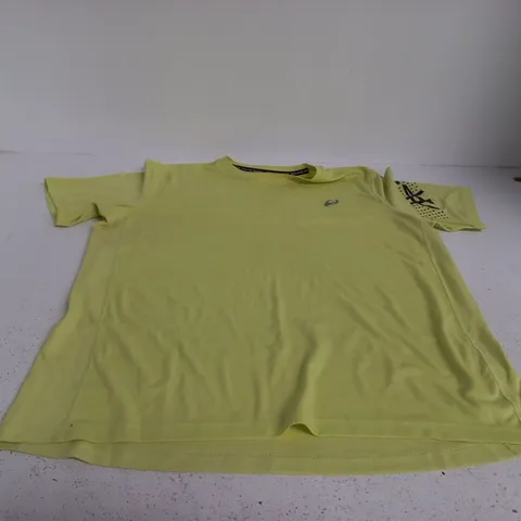 ASICS T-SHIRT – LIME YELLOW, SIZE UK L (L) – SOUND MIND, SOUND BODY BRANDING