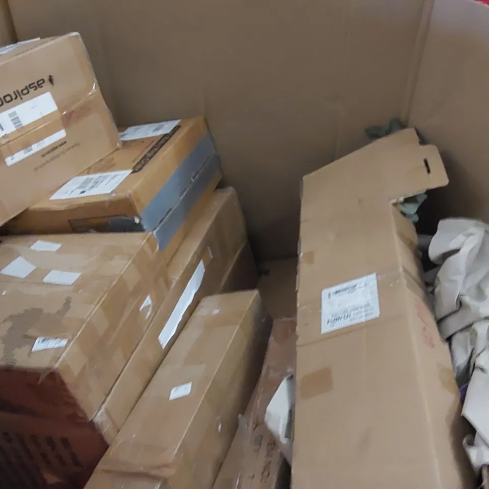PALLET OF ASSORTED ITEMS INCLUDING: AIR FRYER, PRESSURE COOKER, BIKE, 30W SOLAR PANEL, MIXER SHOWER