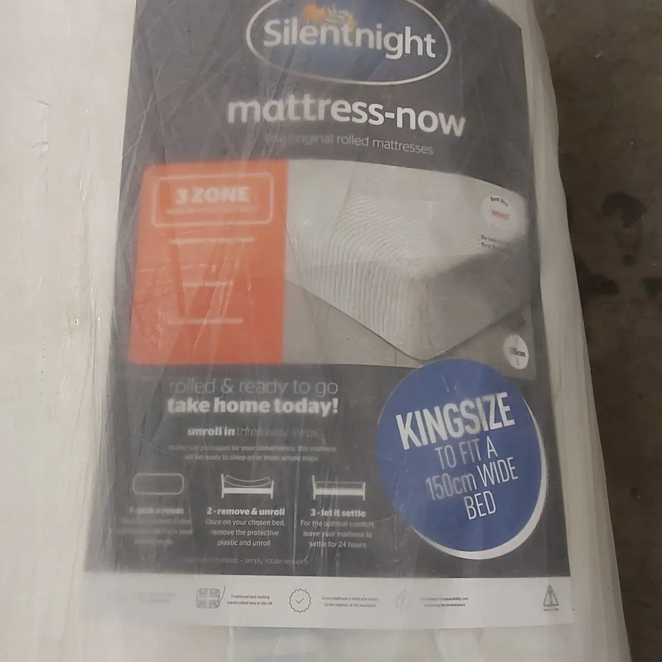 QUALITY BAGGED AND ROLLED SILENTNIGHT 150cm KING SIZE 3-ZONE MATTRESS