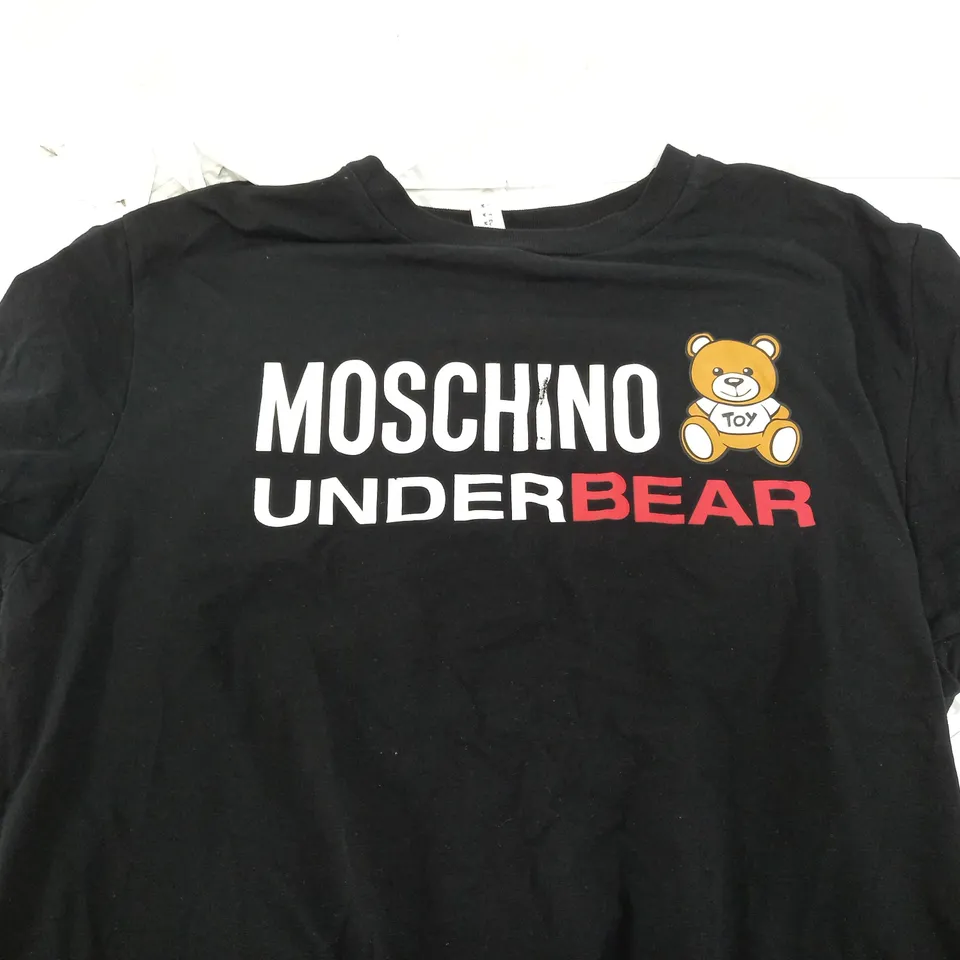 MOSCHINO UNDERBEAR BLACK T-SHIRT - UK M