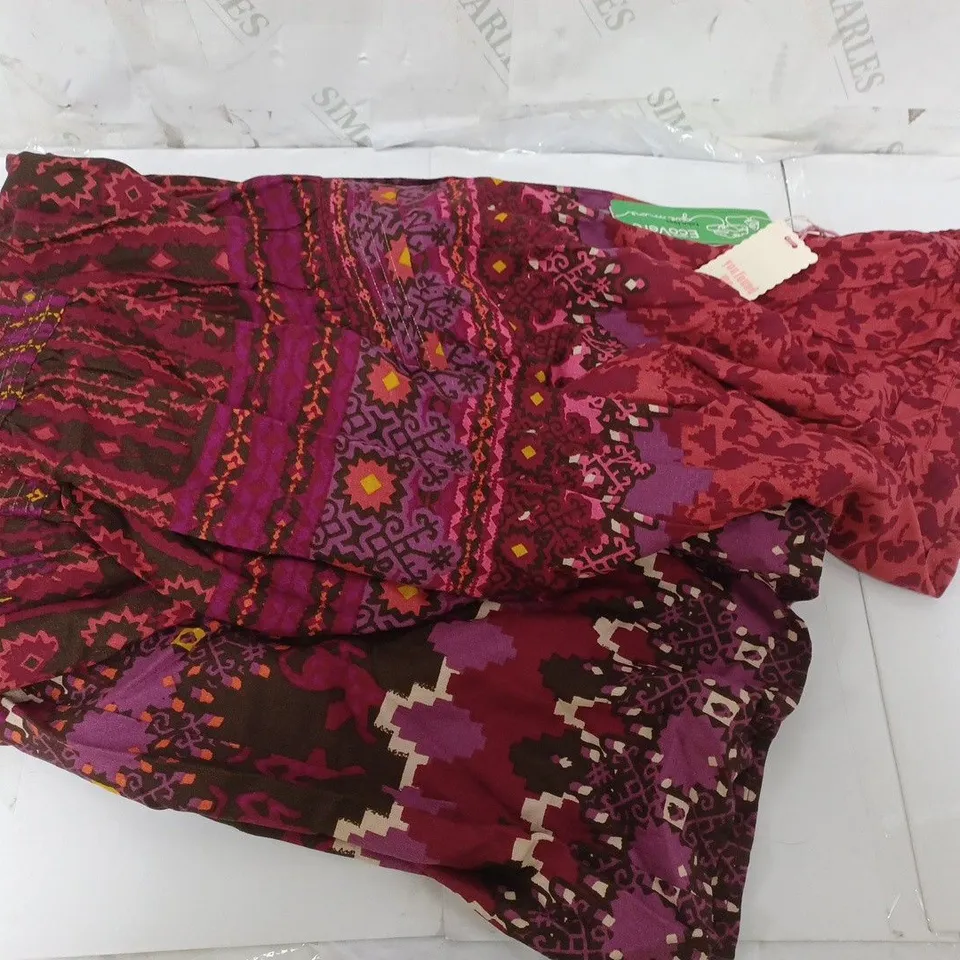 WHITE STUFF MIDI LONG SLEEVE SUMMER DRESS IN RED/PURPLE PRINT SIZE UK 12