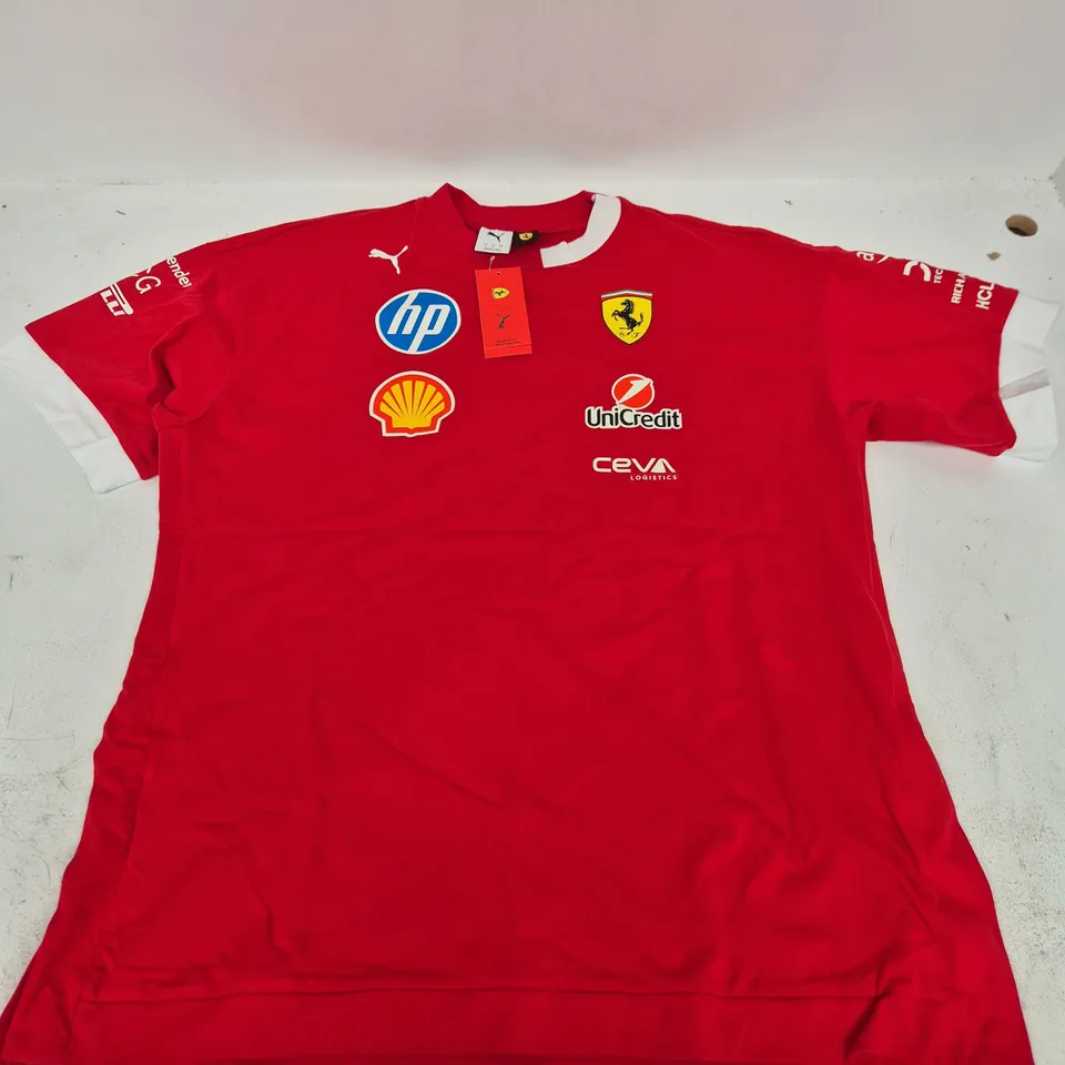 PUMA SCUDERIA FERRARI DRIVERS TEE IN DARK CHERRY - LARGE