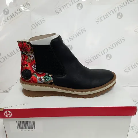 BOXED RIEKER CHELSEA BOOTS, NAVY - SIZE 4