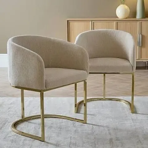 BOXED SET OF 2 NEA PAIR OF CHAIRS - BEIGE (1 BOX)