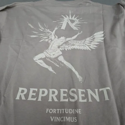 REPRESENT ICARUS T-SHIRT IN TAUPE - SIZE MEDIUM