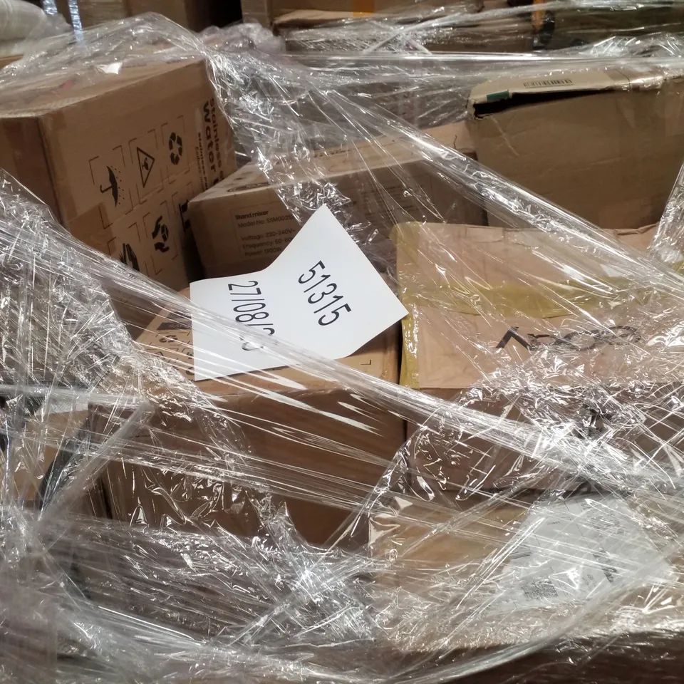 PALLET CONTAINING ASSORTED PRODUCTS INCLUDING WATER URN, STAND MIXER, CAT TREADMILL & SINGLE AIR FRYER