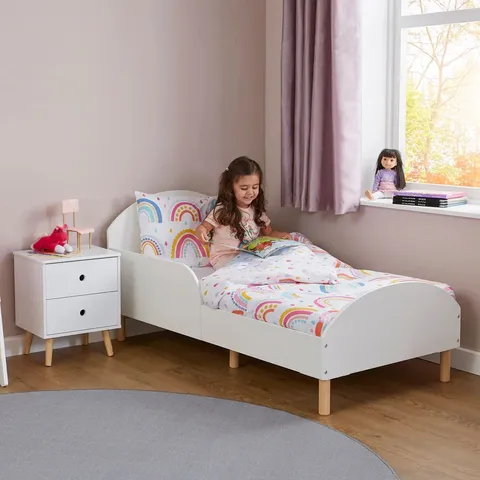 BOXED LIBERTY HOUSE TOYS WHITE TODDLER BED (1 BOX)