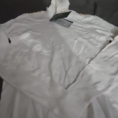 NEW HOLLAND BUTTONED KNIT ROLL NECK – CREAM, SIZE M