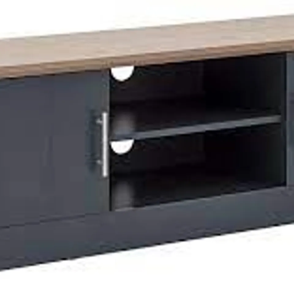 BOXED GRADE 1 KENDAL LARGE TV UNIT IN SLATE BLUE - 1OF1