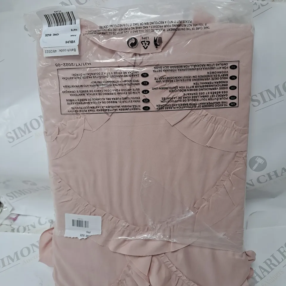 BAGGED SCALLOP EDGE DUVET SET - PINK