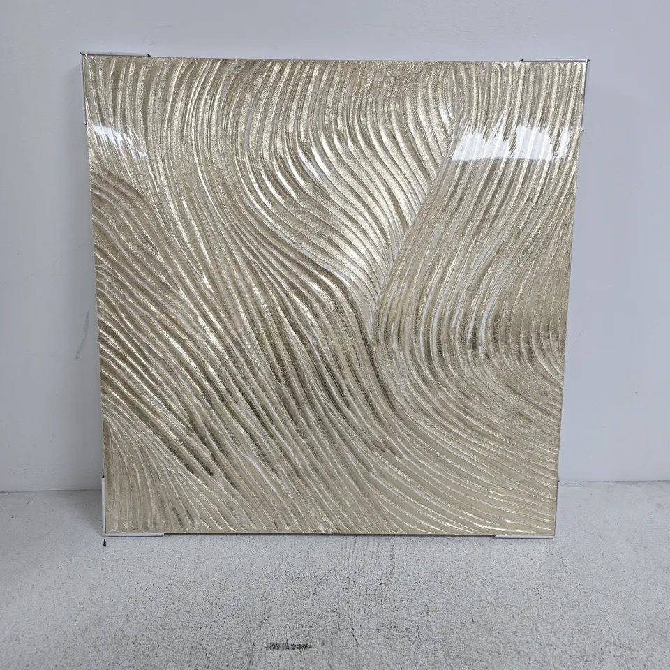 TEXTURED CANVAS WALL ART GOLD COLOUR (60X60CM)