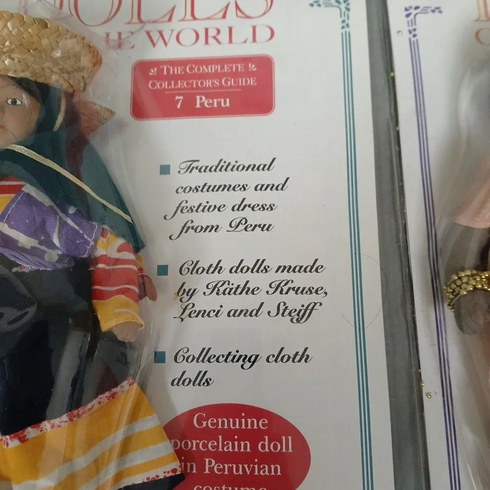 LOT OF 2 DOLLS OF THE WORLD PORCELAIN DOLLS – INDIA & PERU COSTUMES