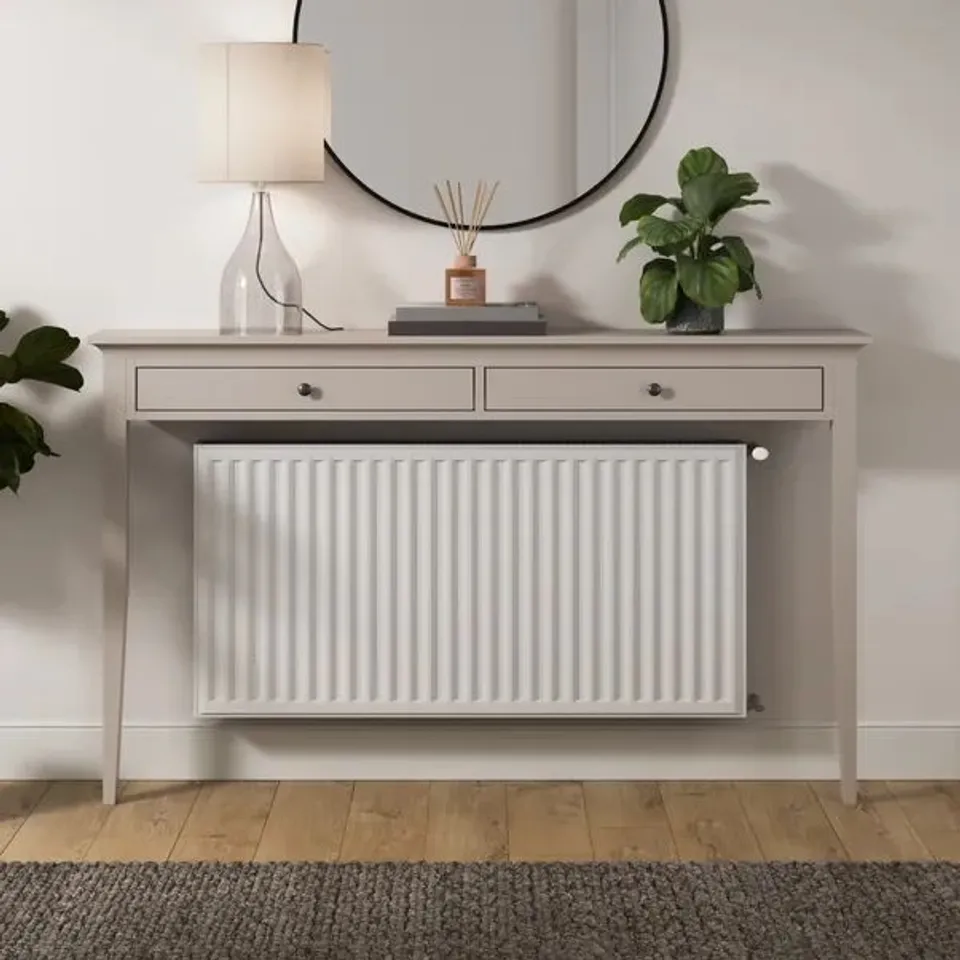 BOXED LYNTON RADIATOR COVER CONSOLE TABLE - NATURAL GREY (1 BOX)