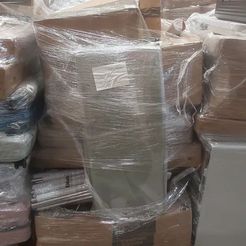 PALLET OF ASSORTED E-COMMERCE GOODS AND PRODUCTS TO INCLUDE: CAMPING WAGON, SUITCASES, SELF-ADHESIVE LABELS, CAMPING CHAIR ECT
