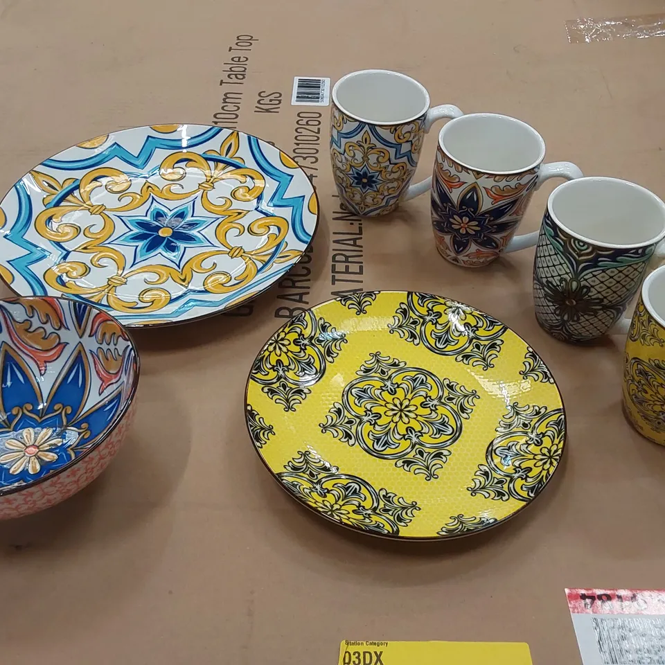 BOXED BLUE ELEPHANT JASMIC PORCELAIN CHINA DINNERWARE SET - 16PC (1 BOX)