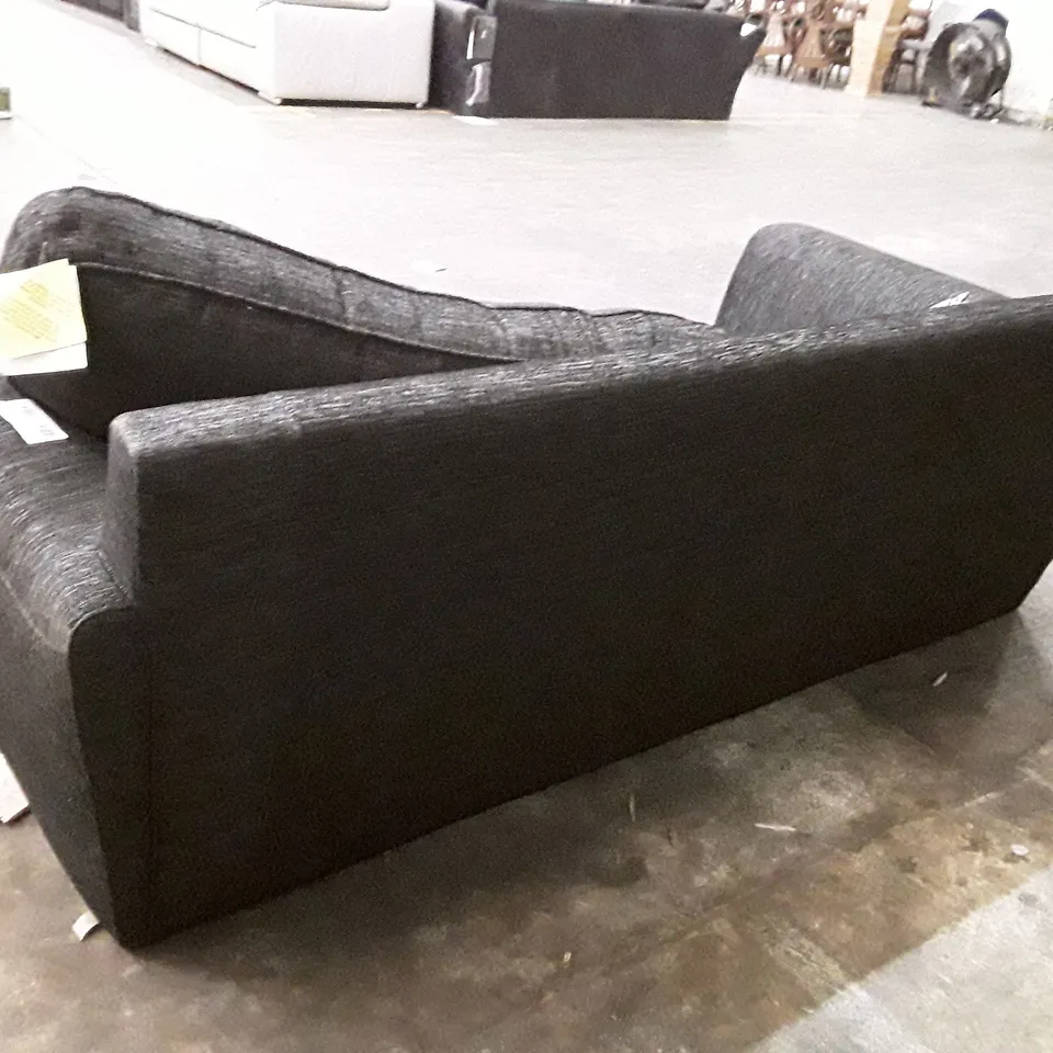 DESIGNER 2 SEATER SOFA - BLACK FABRIC 