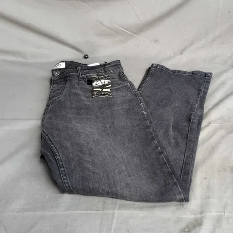 KANGAROO POO MEN'S DENIM JEANS - BLACK, UK 34W X 32L