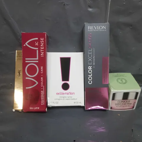 BOX OF APPROXIMATELY 15 ASSORTED HEALTH & BEAUTY ITEMS TO INCLUDE - CLINIQUE MOISTURE SURGE INTENSE , YSL COLOUR CORRECTOR , REVLON EXCEL GLOSS TONE ON TONE ETC