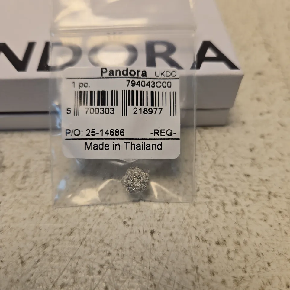 PANDORA TEXTURED PAW MINI CHARM STERLING SILVER IN BOX