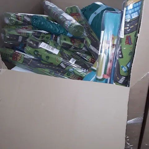 UNPROCESSED PALLET OF ASSORTED ITEMS TO INCLUDE MULTIPLE KIDS RUGS AND RAYBATIC DEEP ROOT TREE WATERERS