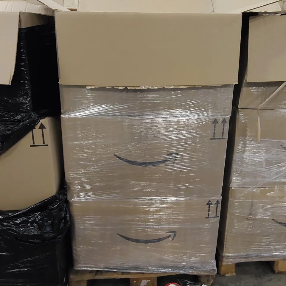 PALLET OF ASSORTED ITEMS INCLUDING: GLASS SCREEN PROTECTOR, EMBROIDERY KIT, APPLE FLAVORED DRINK, FAKE EYELASHES, PHONE CASE,USB CABLE, CAP, NOTEBOOK WATER BOTTLE, METAL STRAWS