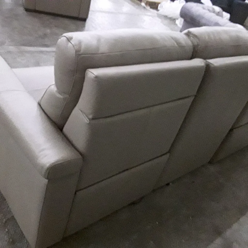 QUALITY ITALIAN DESIGNER ADRIANO ELECTRIC RECLINER LARGE SOFA - TAUPE LEATHER