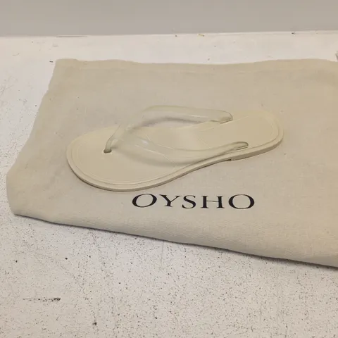 OYSHO WOMEN'S SANDALS, BEIGE/OFF-WHITE, UK 6 (EUR 37) – DUST BAG