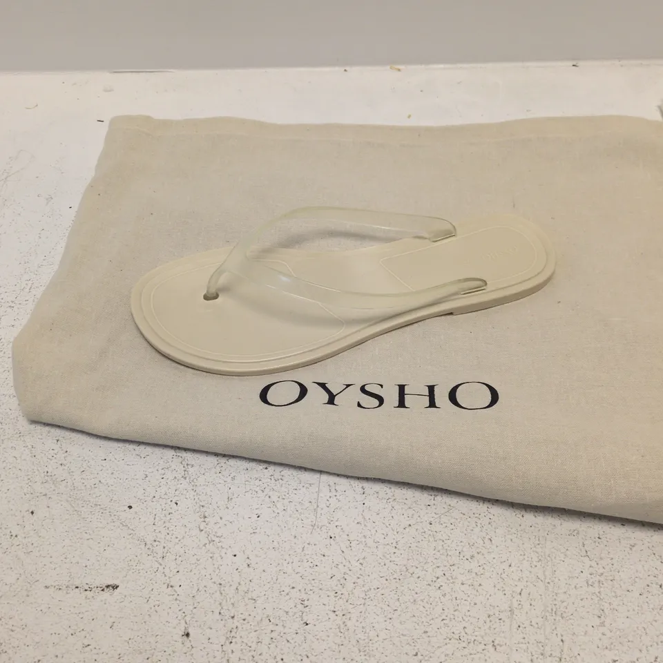 OYSHO WOMEN'S SANDALS, BEIGE/OFF-WHITE, UK 6 (EUR 37) – DUST BAG