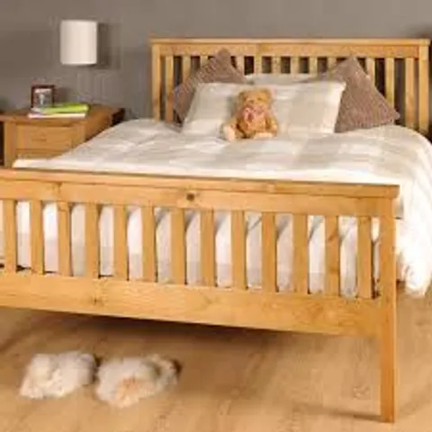 BOXED ALOIS BED FRAME DOUBLE - CARAMEL 