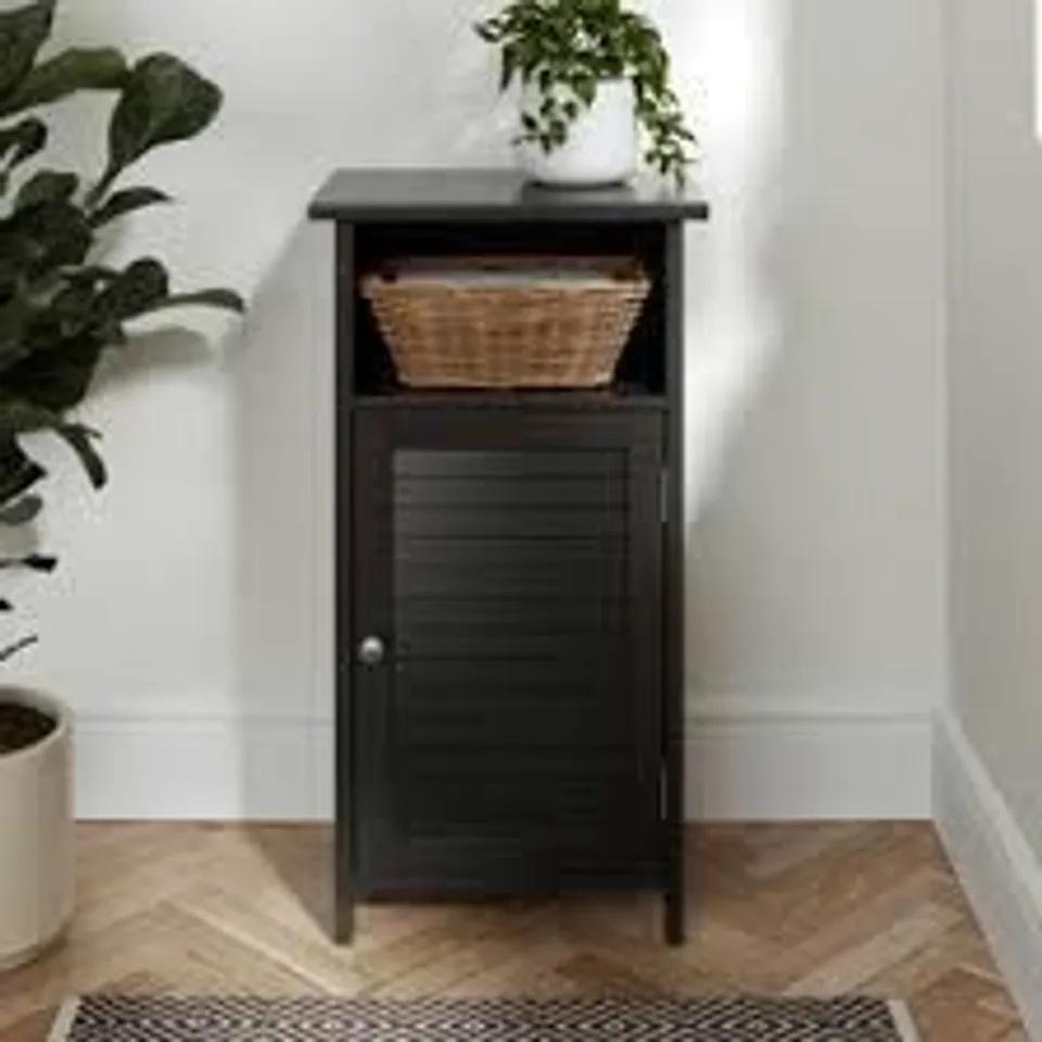 BOXED NAUTICAL OPEN SHELF STORAGE UNIT - BLACK (1 BOX)