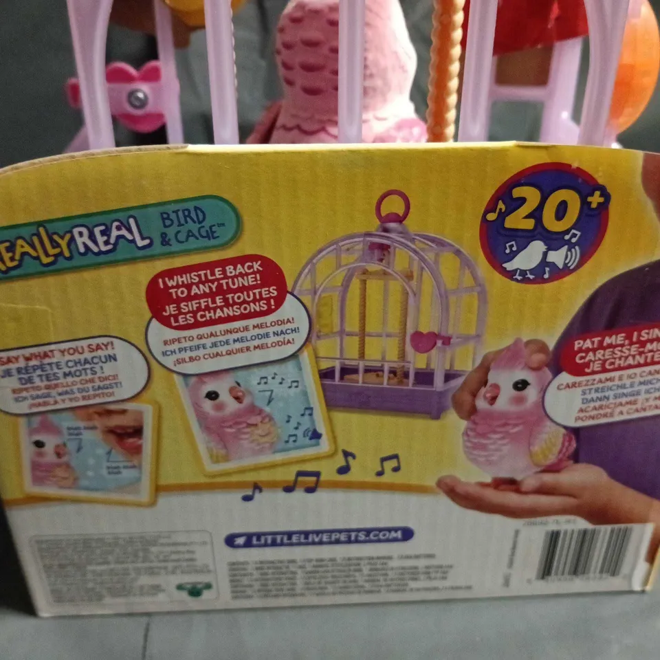 LITTLE LIVE PETS MY REAL BIRD & CAGE – PINK BIRD IN CAGE
