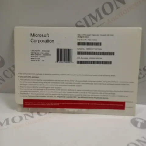 MICROSOFT WINDOWS 11 PRO 64BIT DVD VERSION SOFTWARE 