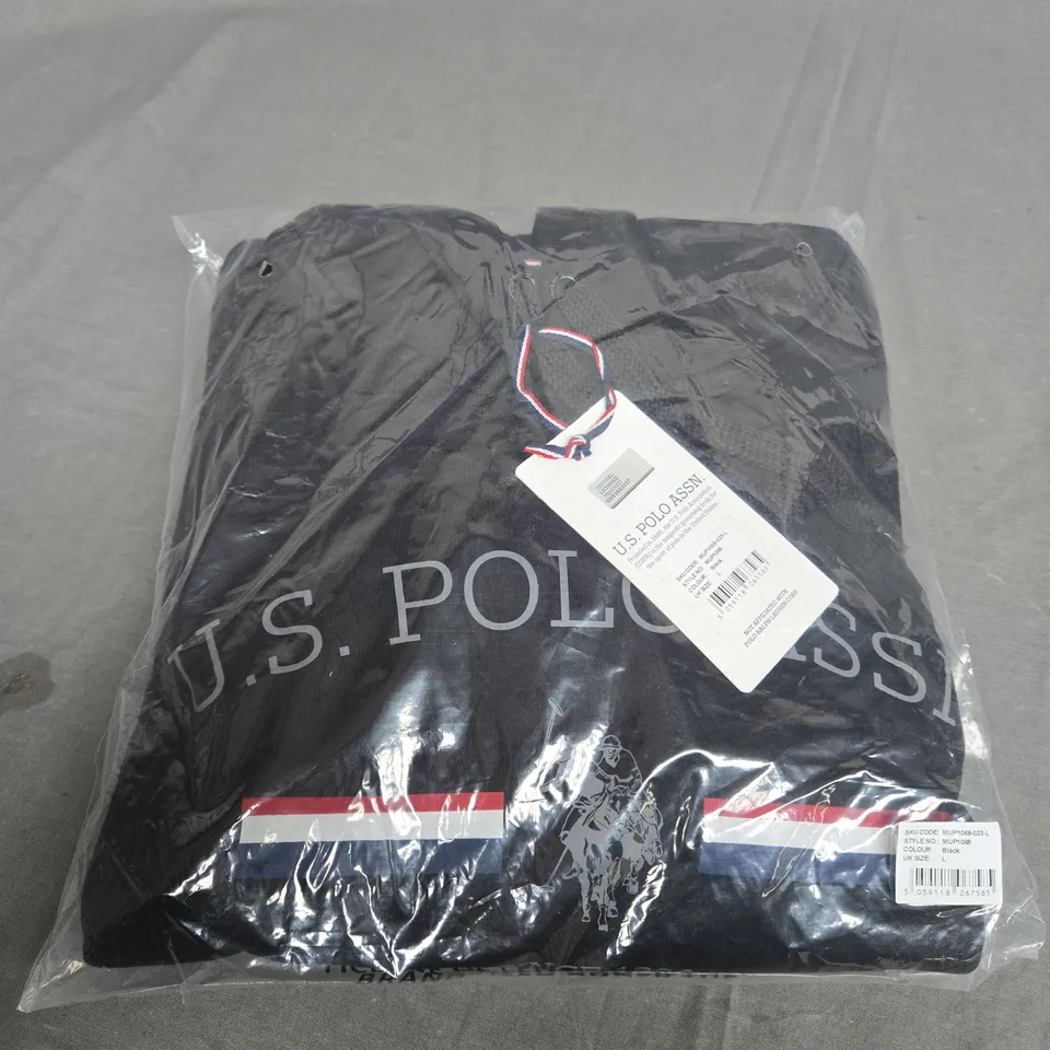 SEALED US POLO ASSN BLACK HOODIE - LARGE