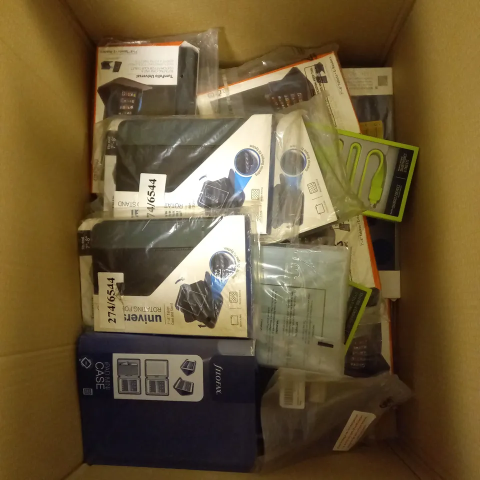APPROXIMATELY 40 ASSORTED TABLET AND PHONE CASES IN VARIOUS SIZES AND COLOURS TO INCLUDE GRIFFIN TURN FOLIO UNIVERSAL IN BLACK, SAMSUNG GALAXY NOTE 10 IN CLEAR, LENOVO TAB2 A8-50 CASE IN GREY, ETC