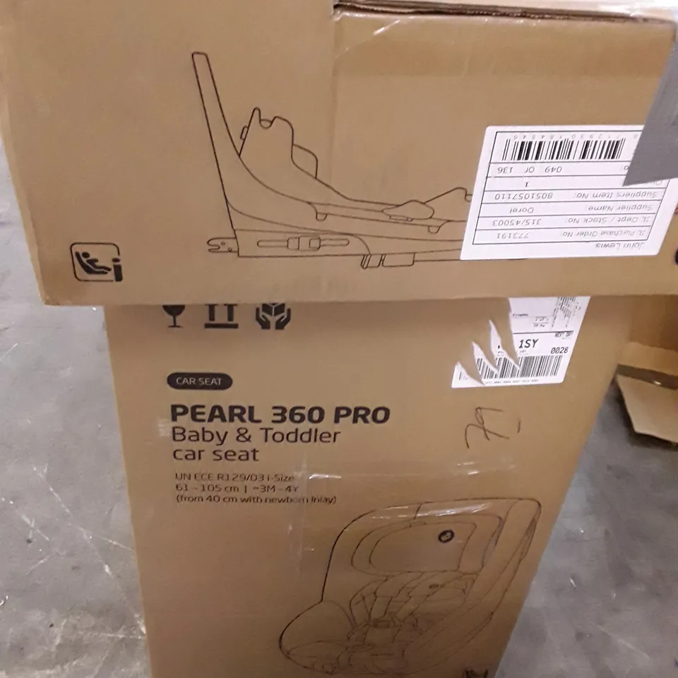 BOXED MAXI-COSI PEARL 360 PRO BABY & TODDLER CAR SEAT & FAMILYFIX 360 PRO SOFIX BASE (2 BOXES) 