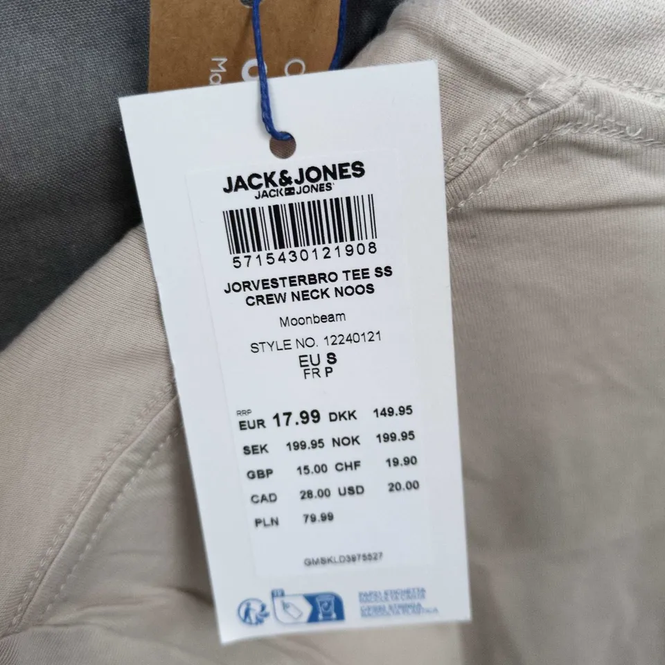 JACK & JONES ORIGINALS MOONBEAM CREW NECK T-SHIRT SIZE SMALL