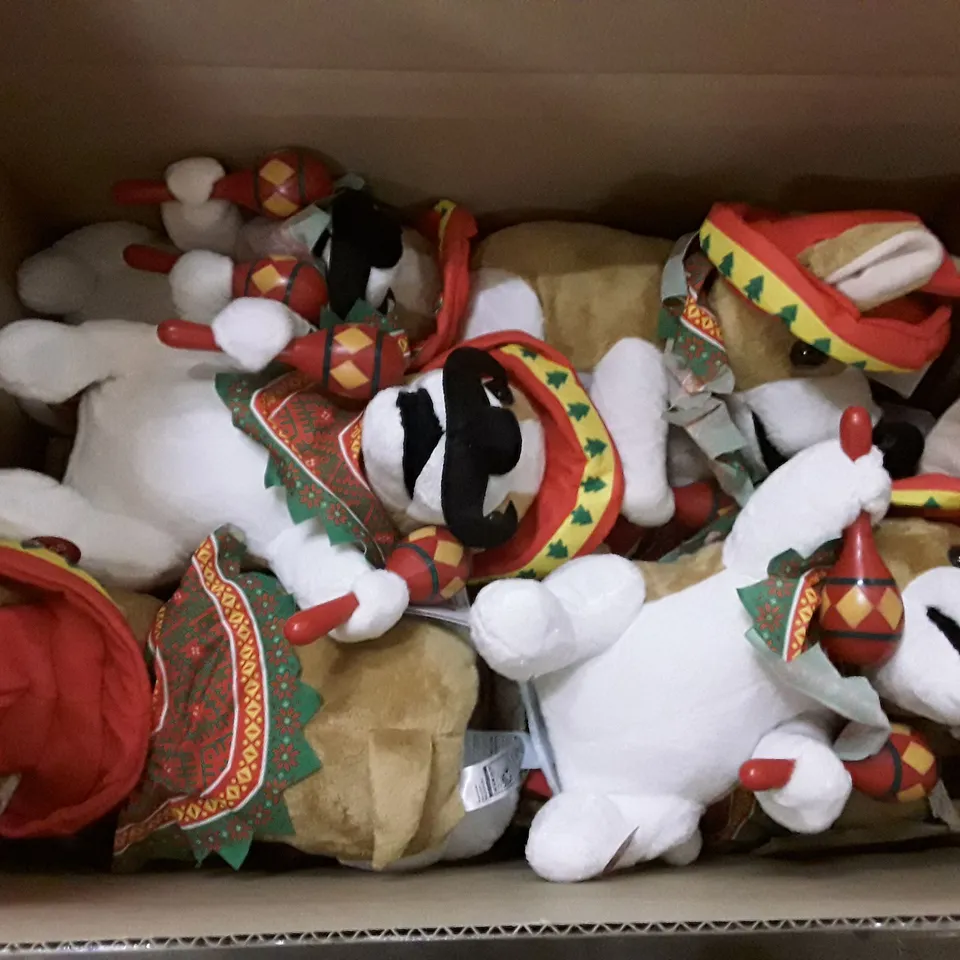 BOX CONTAINING APPROXIMATELY 16 BRAND NEW ANIMATED DOG PLAYING MACARENAS